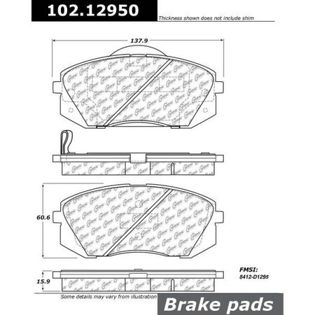 Centric Parts CTEK Brake Pads, 102.12950 102.12950